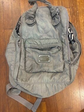 Marc by Marc Jacobs Quilted Light Gray Nylon Backpack